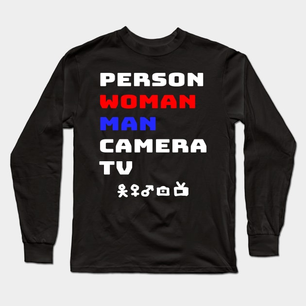 Person Woman Man camera tv Long Sleeve T-Shirt by Excela Studio